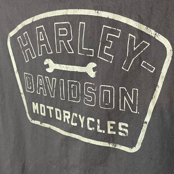 Harley Davidson Motorcycle Black Short Sleeve Button Up Size XL - Picture 4 of 9